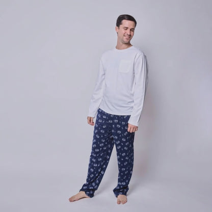 Pijama Hombre Manga Larga Cangrejos – Algodón Pima 100% | SimplyB