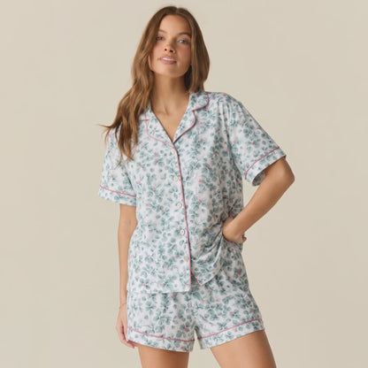 Pijama Mujer algodón pima corto acuarela