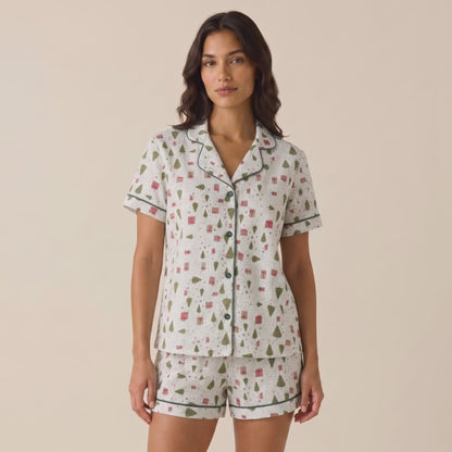 Pijama navideño regalos Mujer algodón pima