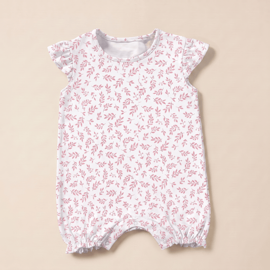 Ranita Bebé Niña Algodón Pima Hojas rosadas - SimplyB