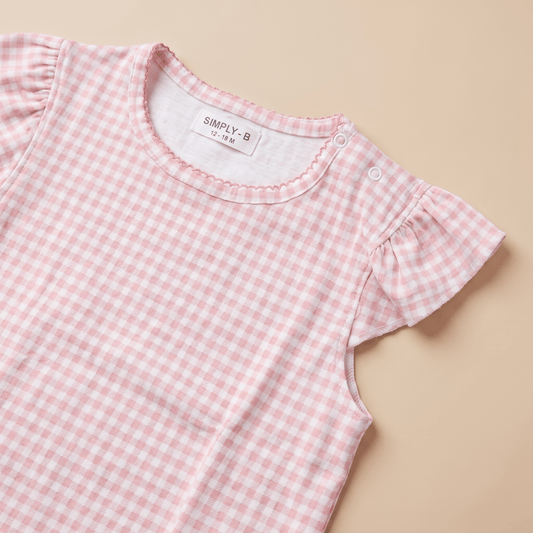 Ranita Bebé Niña Algodón Vichy rosado - SimplyB