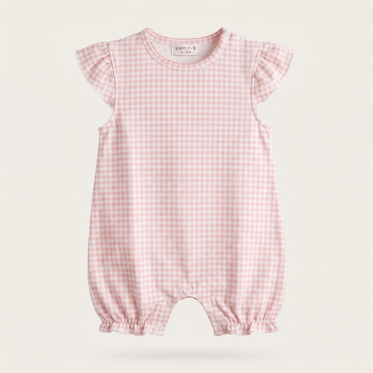 Ranita Bebé Niña Algodón Vichy rosado - SimplyB