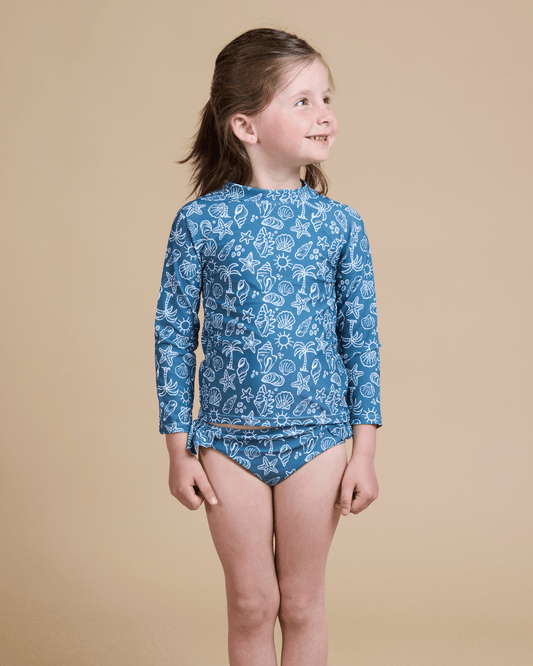 Traje de baño dos piezas verano azul niña - SimplyB