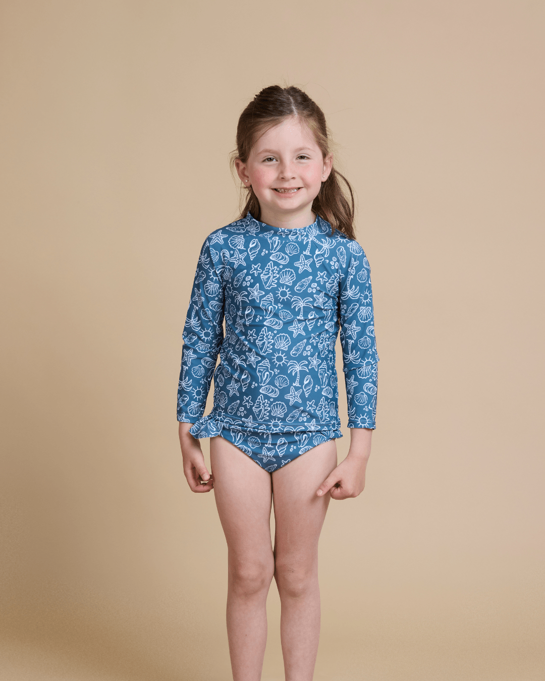 Traje de baño dos piezas verano azul niña - SimplyB
